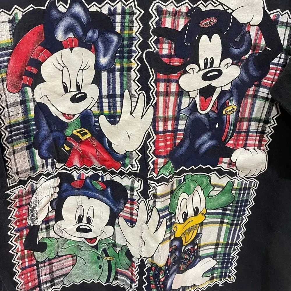 RARE Vintage 90s Disney Jerry Leigh Mickey Minnie Goofy Long Sleeve Tshirt Small - Picture 2 of 10